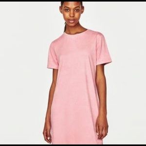 Zara Faux Suede Punk Shift Dress Size L